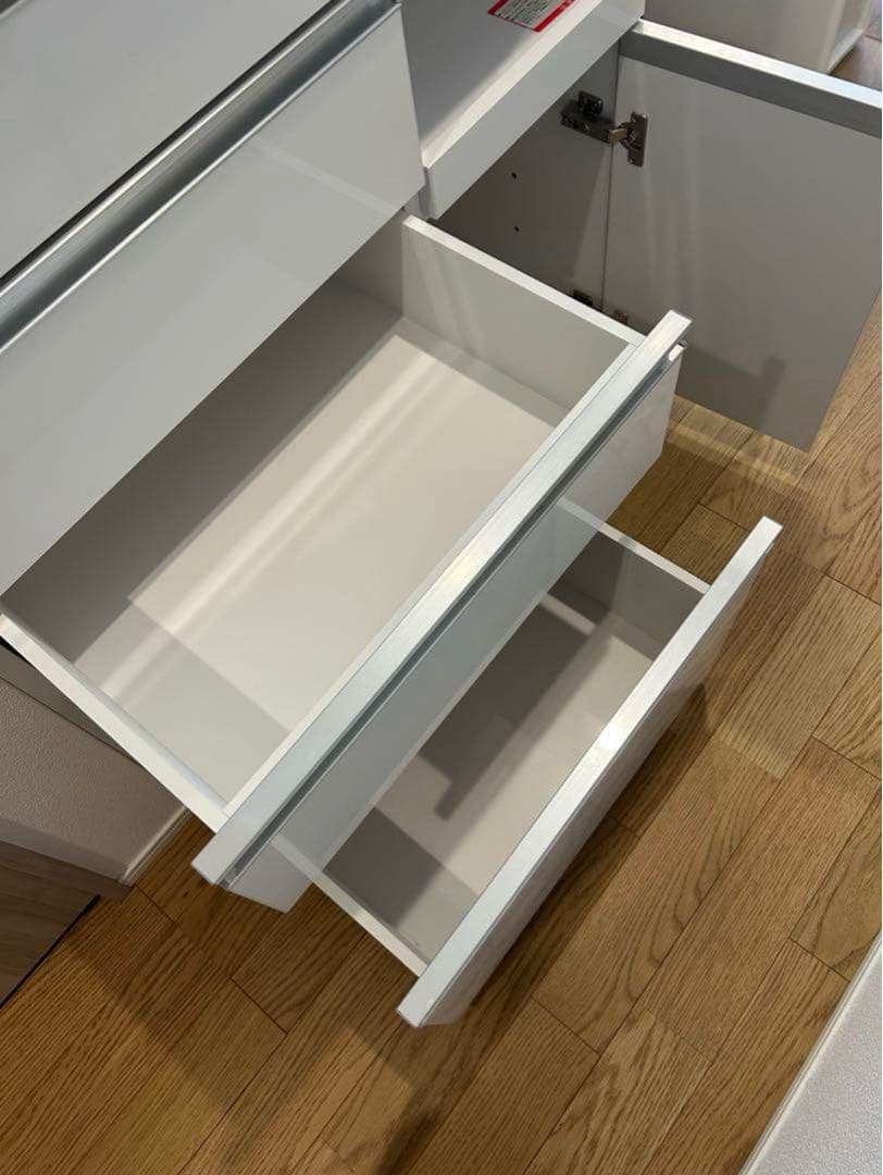 美品　大川家具　キッチンカウンター 白　W90タイプ