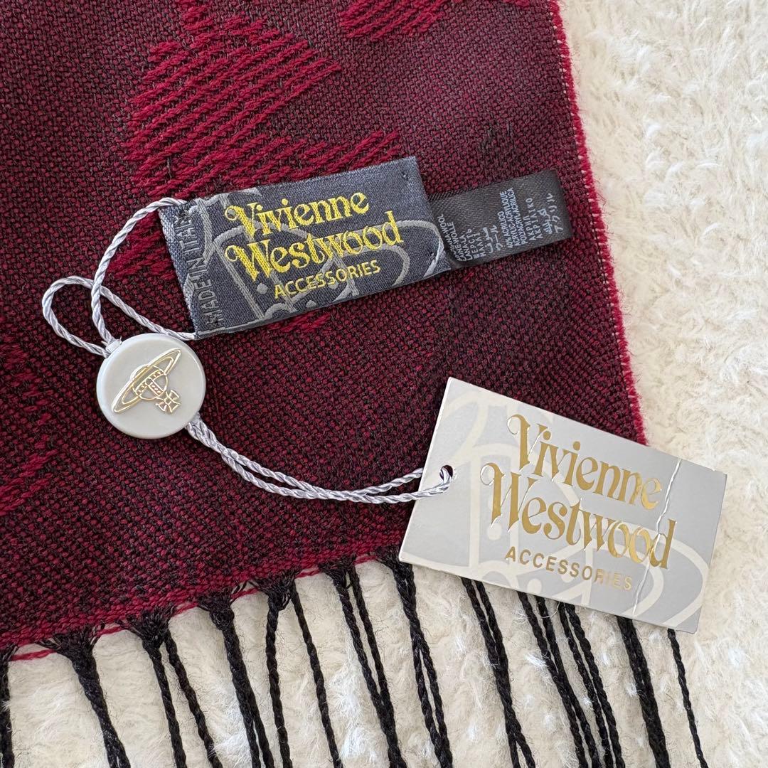 ヴィヴィアン・ウエストウッド オーブ総柄マフラー ストール タグ付き未使用品