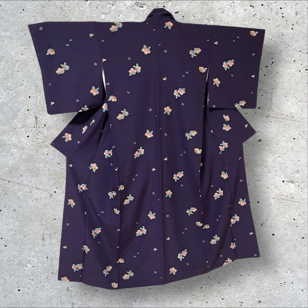 k225 飛び柄小紋 洗える着物 小紋 フルセット 身丈161裄丈68ゆったり