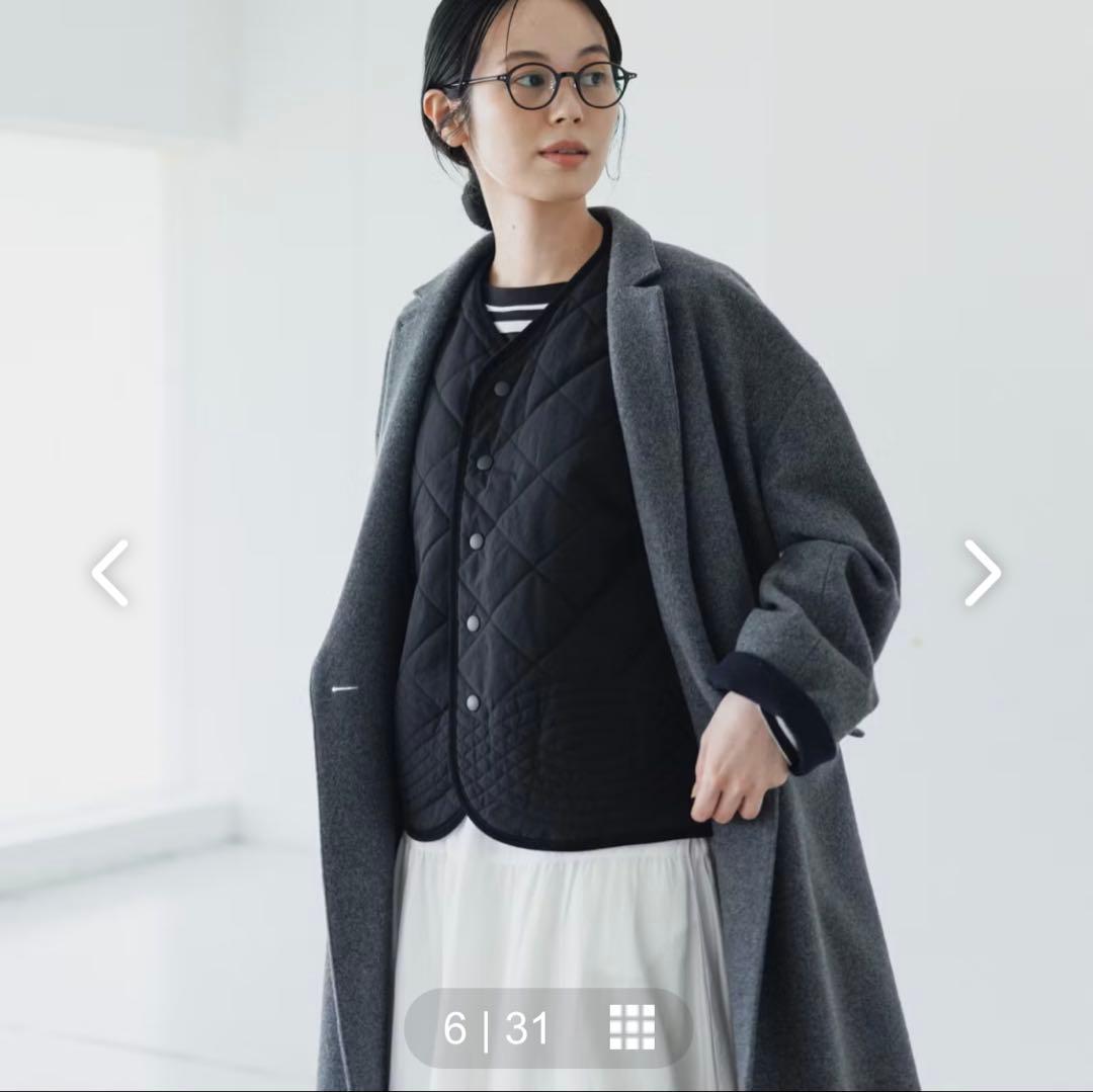 毎日着回したいキルティングベスト　よしいちひろさんコラボ　ブラック　完売品