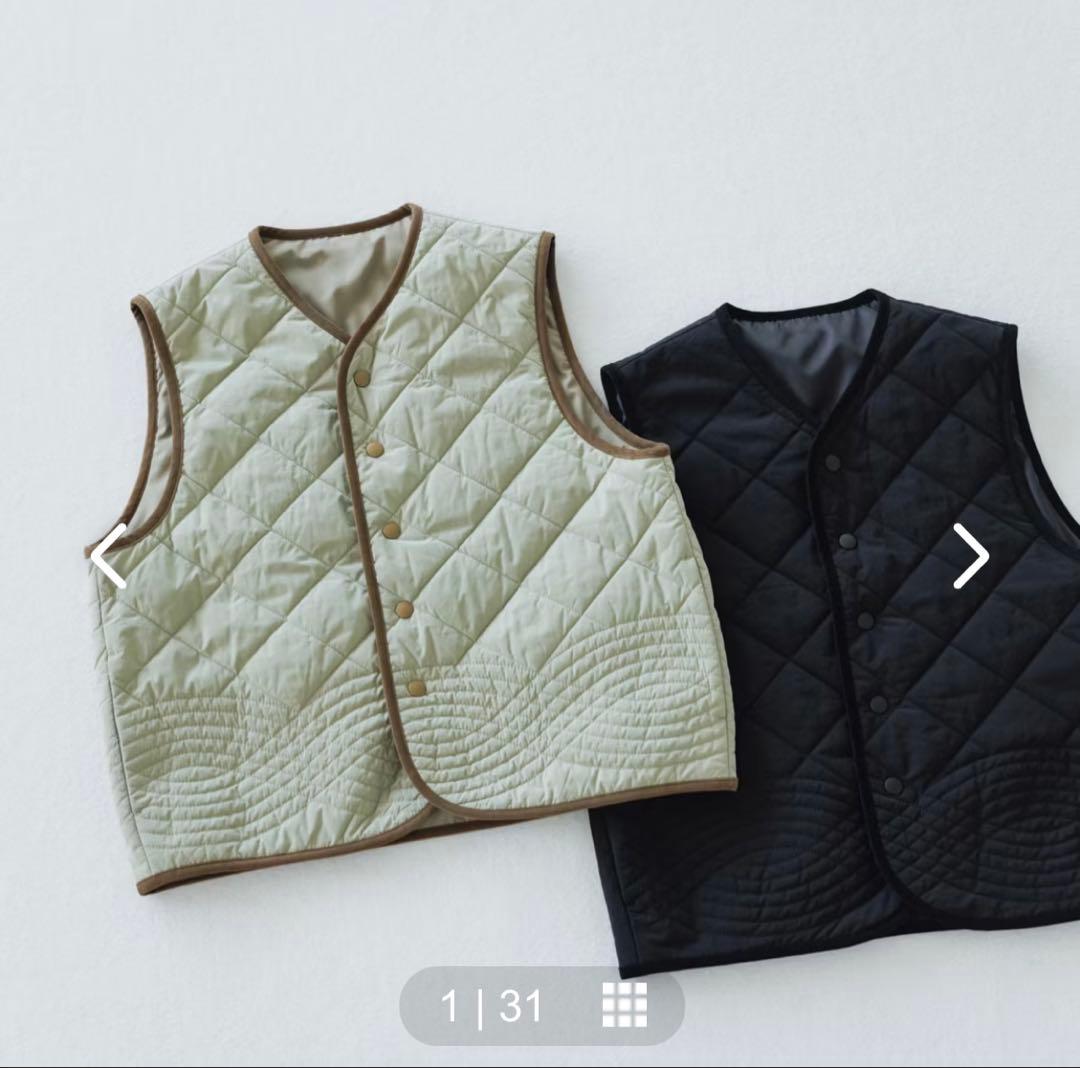 毎日着回したいキルティングベスト　よしいちひろさんコラボ　ブラック　完売品