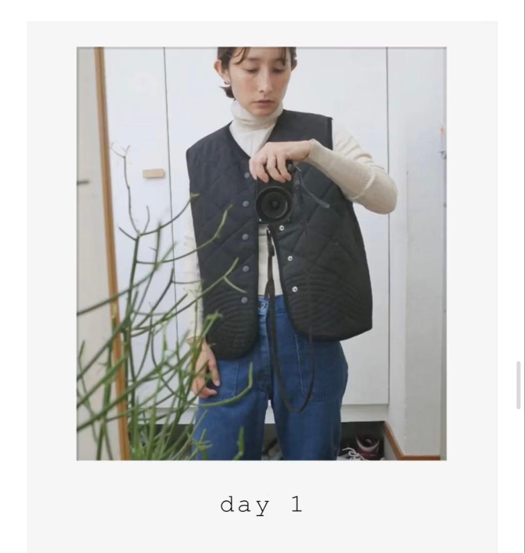 毎日着回したいキルティングベスト　よしいちひろさんコラボ　ブラック　完売品