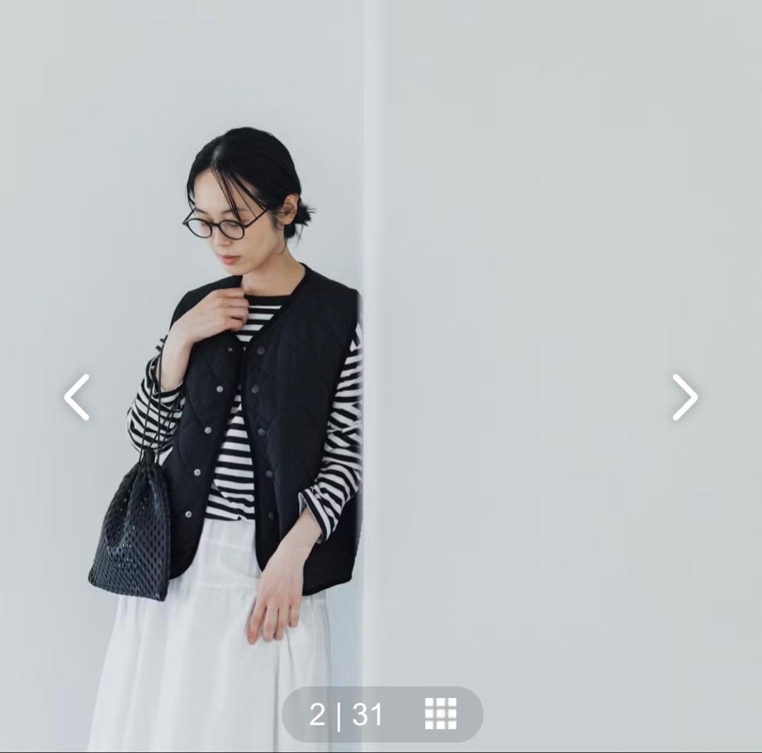 毎日着回したいキルティングベスト　よしいちひろさんコラボ　ブラック　完売品