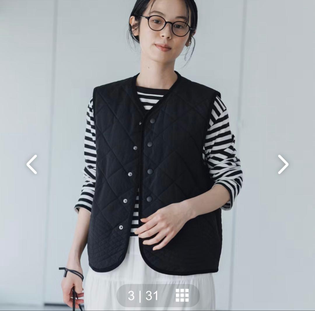 毎日着回したいキルティングベスト　よしいちひろさんコラボ　ブラック　完売品