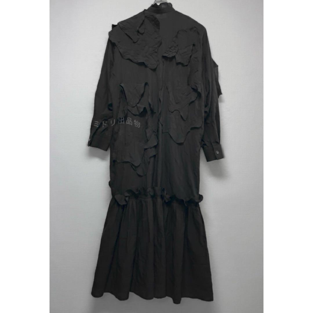 ENFOLD DISTORTED-PART DRESS ワンピース　ブラック