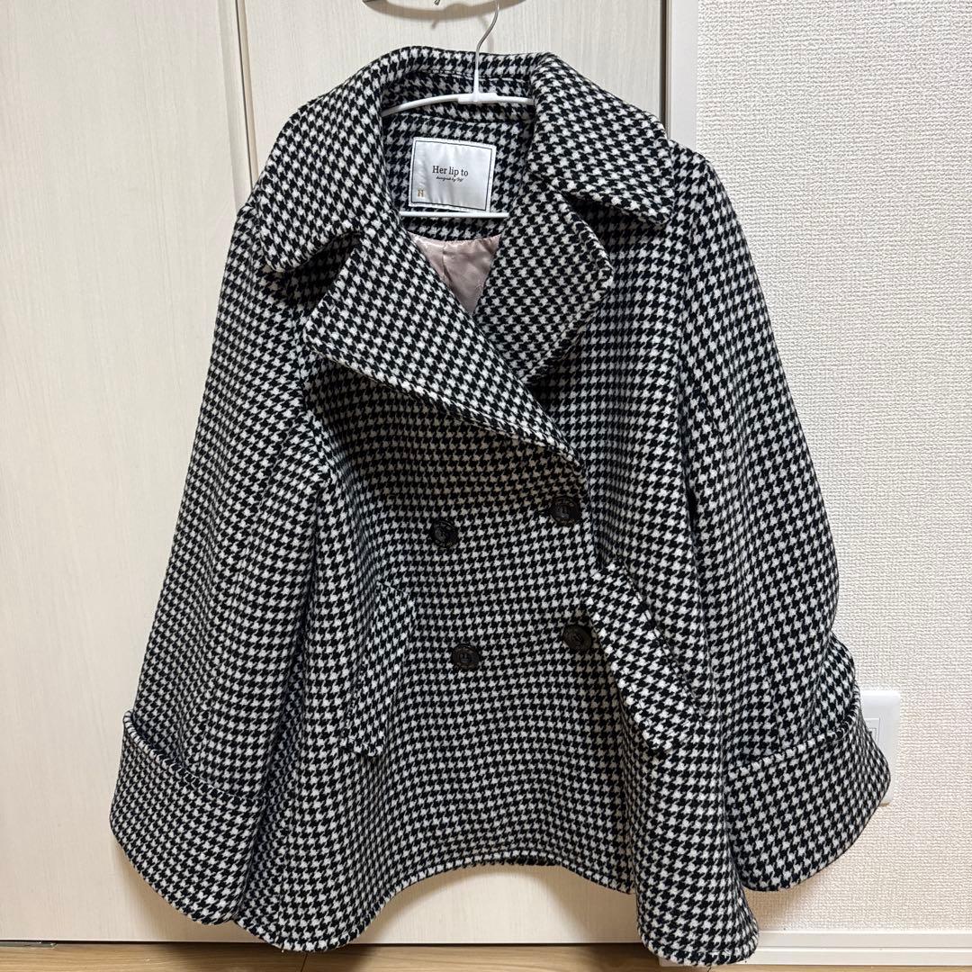 オーバーサイズ ダブルブレスト チェックコート