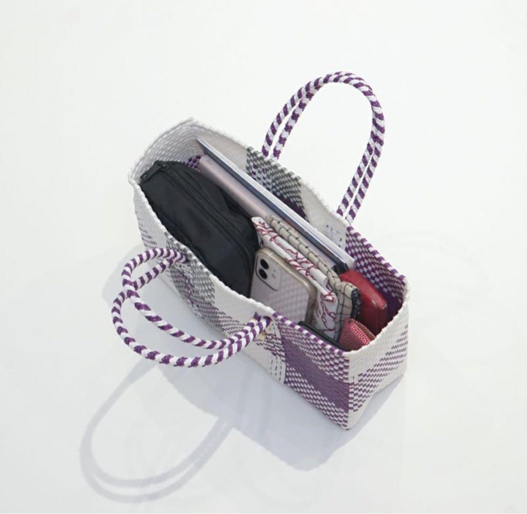 レトラ★メルカドバッグ★Letra×hal 限定コラボ パープルチェック XS