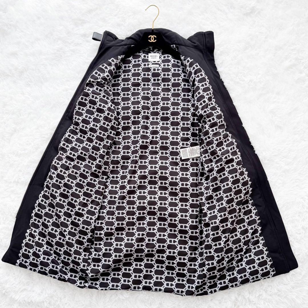 未使用品 HERMES ダウンベスト ジレ シェーヌダンクル裏地 ブラック 34