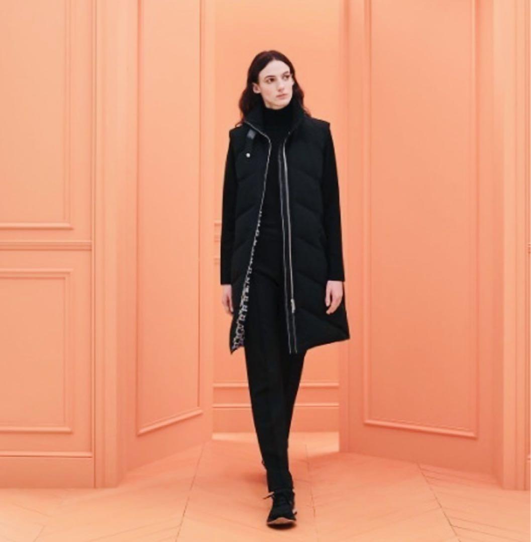未使用品 HERMES ダウンベスト ジレ シェーヌダンクル裏地 ブラック 34
