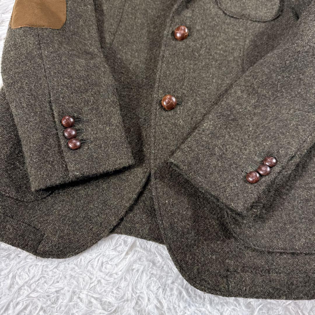 ハリスツイード アーバンリサーチ ツイードテーラードジャケット カーキ M