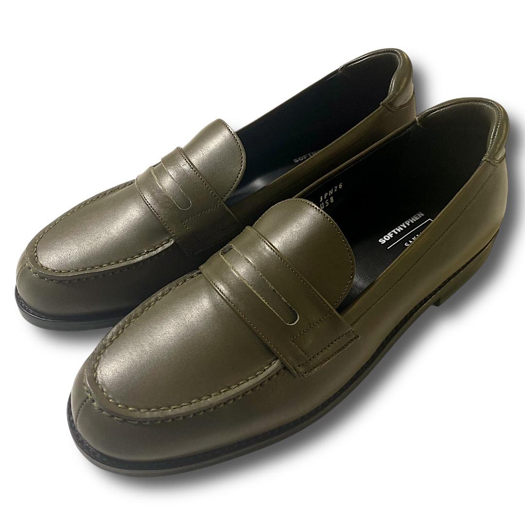 27cm 新品 SOFTHYPHEN SAKIAS レザー ローファー Uチップ