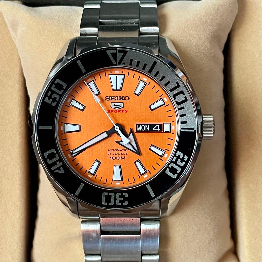 美品 セイコー5スポーツ SEIKO5SPORTS 自動巻き腕時計 SRPC55
