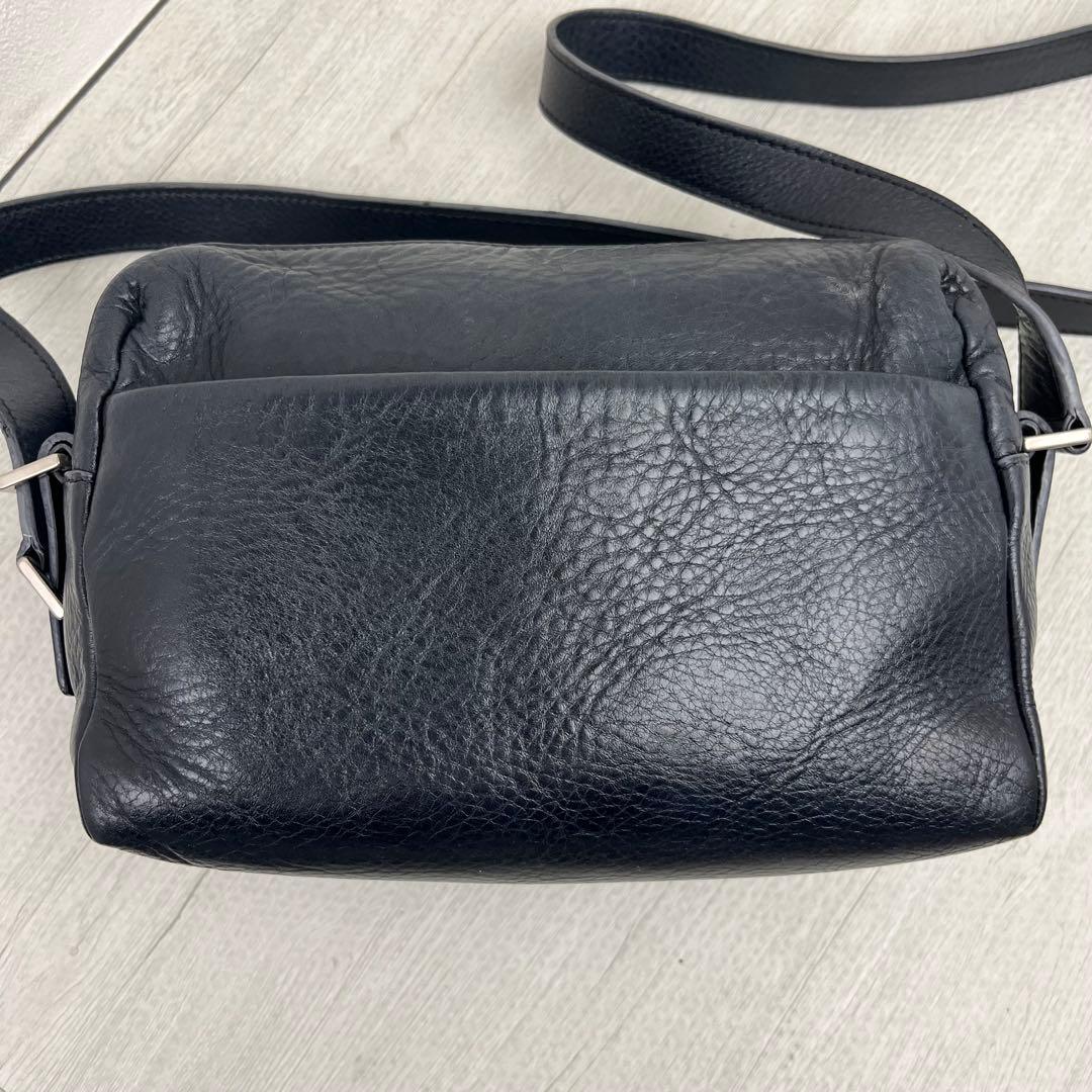 現行品☆ ヒロフ　ショルダーバッグ　ヴィータ　Hロゴ　シボ　ネイビー　2way