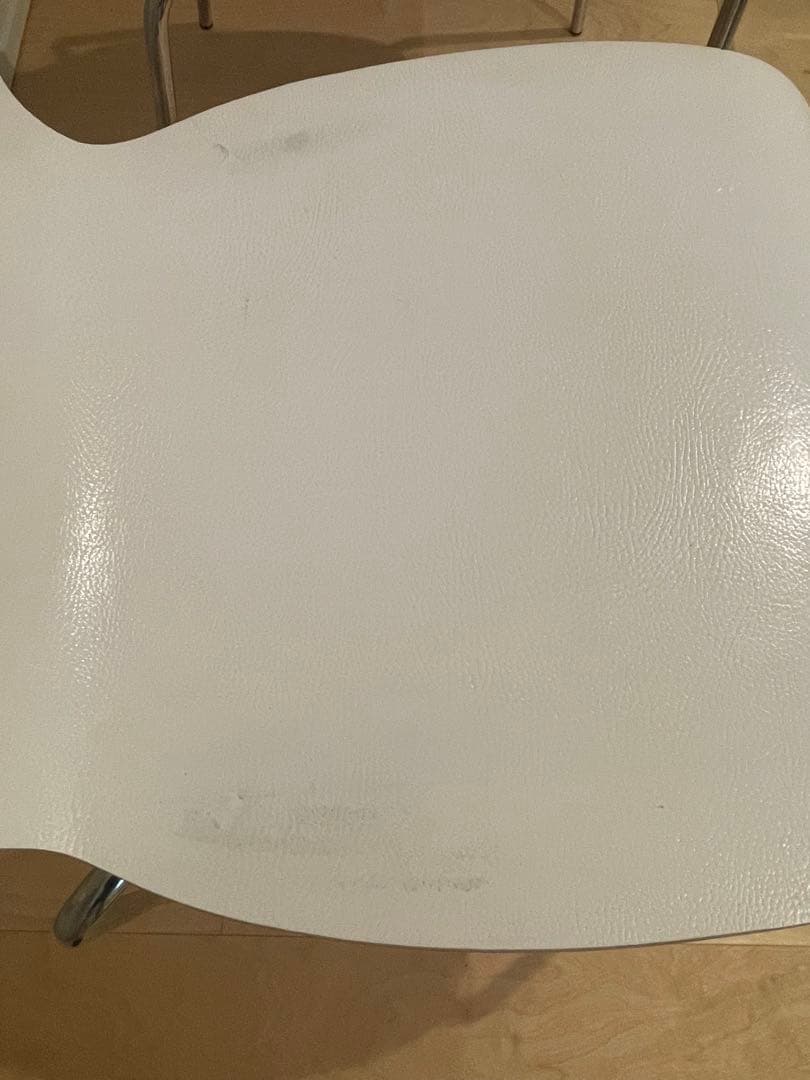 plywood White leather chair ダイニングチェアー×2