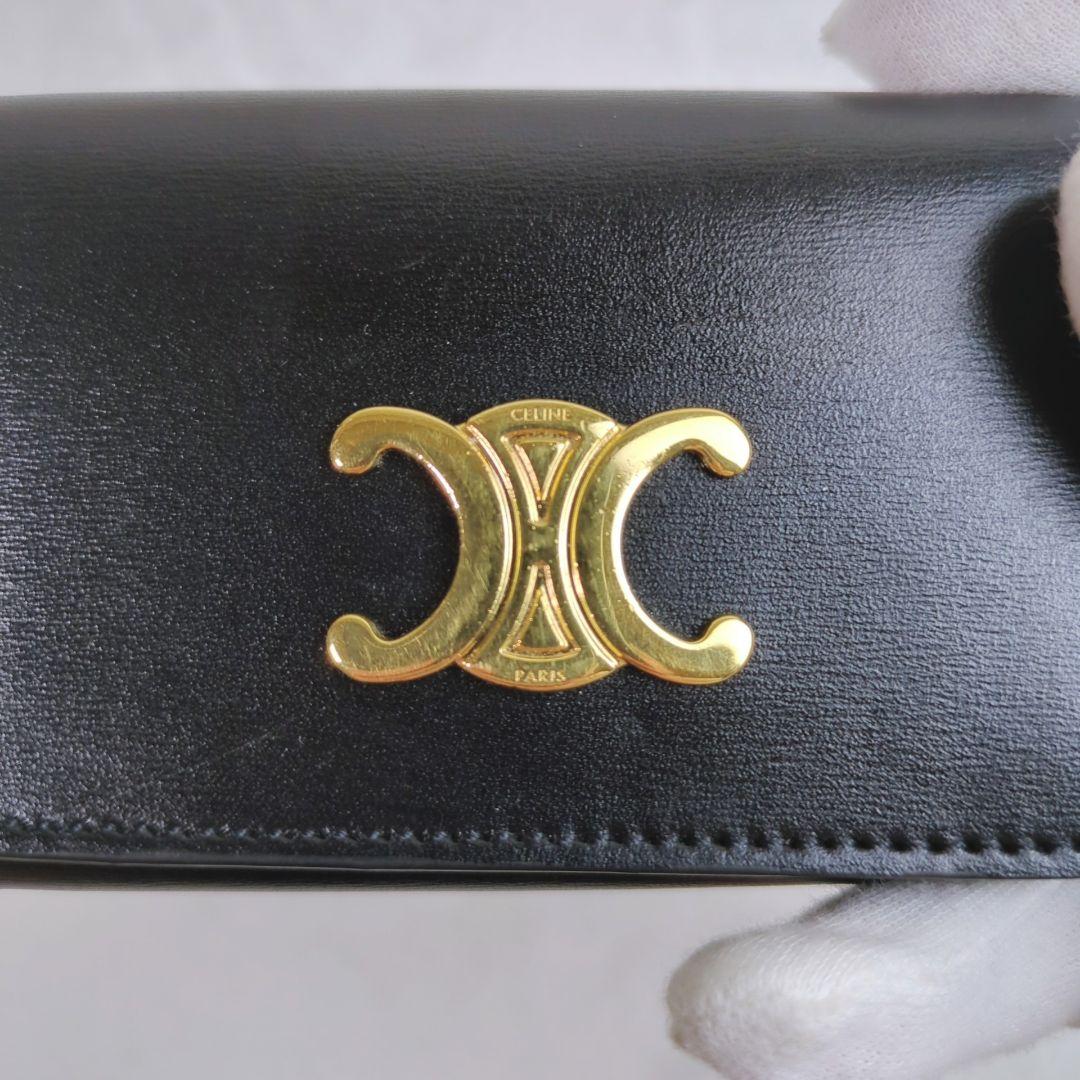 CELINE　トリオンフ シャイニー カーフ 6連 ゴールド キーケース