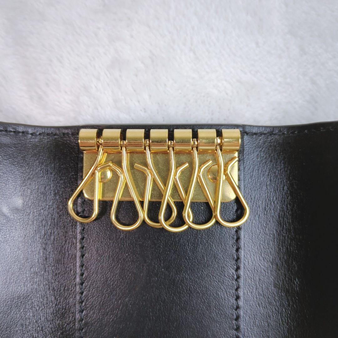 CELINE　トリオンフ シャイニー カーフ 6連 ゴールド キーケース