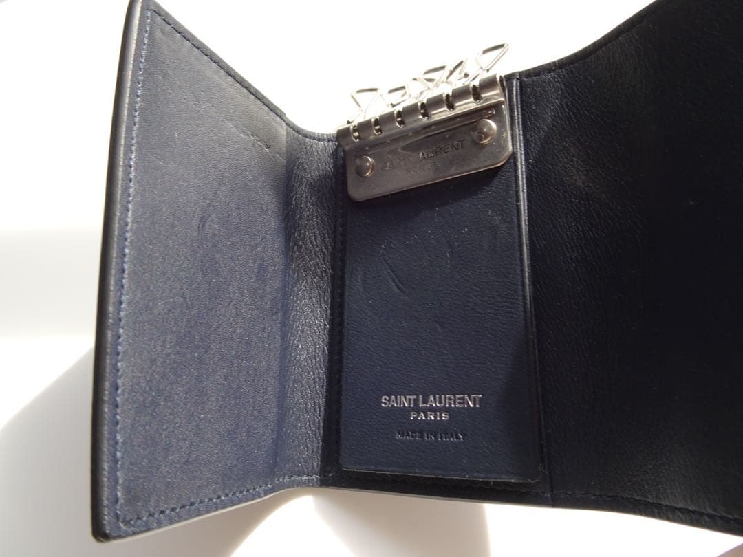 【SAINT LAURENT PARIS】6連キーケース　ダークネイビー　レザー