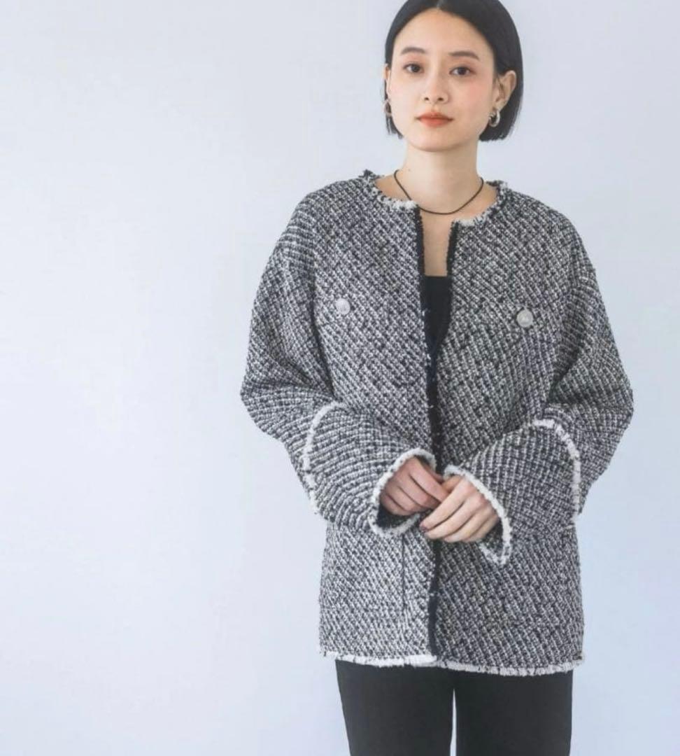 A part by アパートバイ　ツイードノーカラージャケット