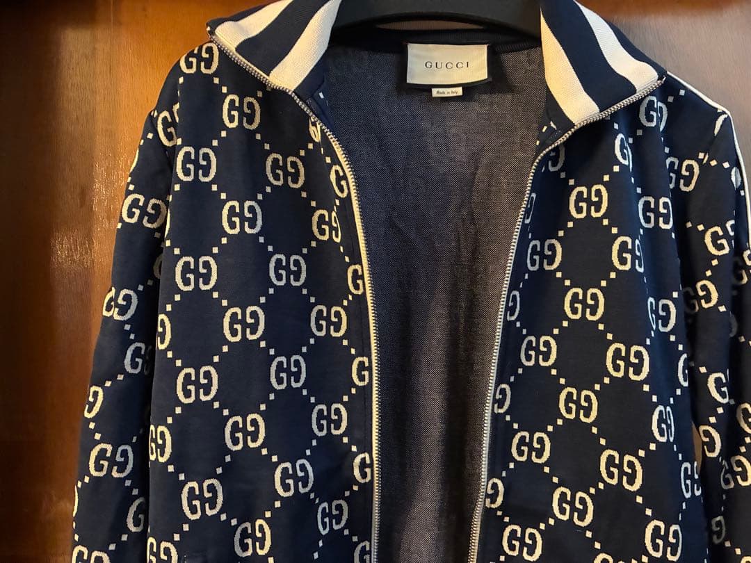 GUCCI GG総柄 トラックジャケット ネイビー Mサイズ ジャージ 正規品