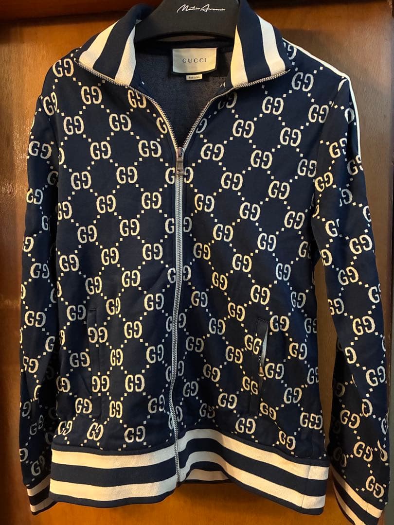 GUCCI GG総柄 トラックジャケット ネイビー Mサイズ ジャージ 正規品