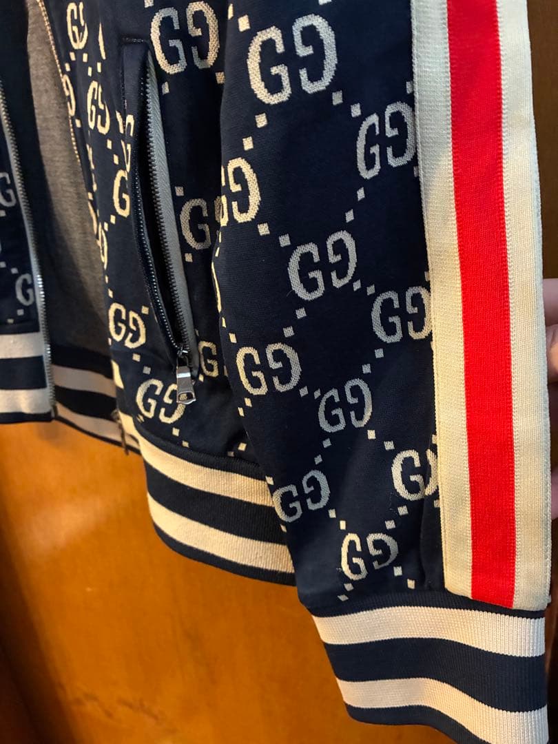 GUCCI GG総柄 トラックジャケット ネイビー Mサイズ ジャージ 正規品