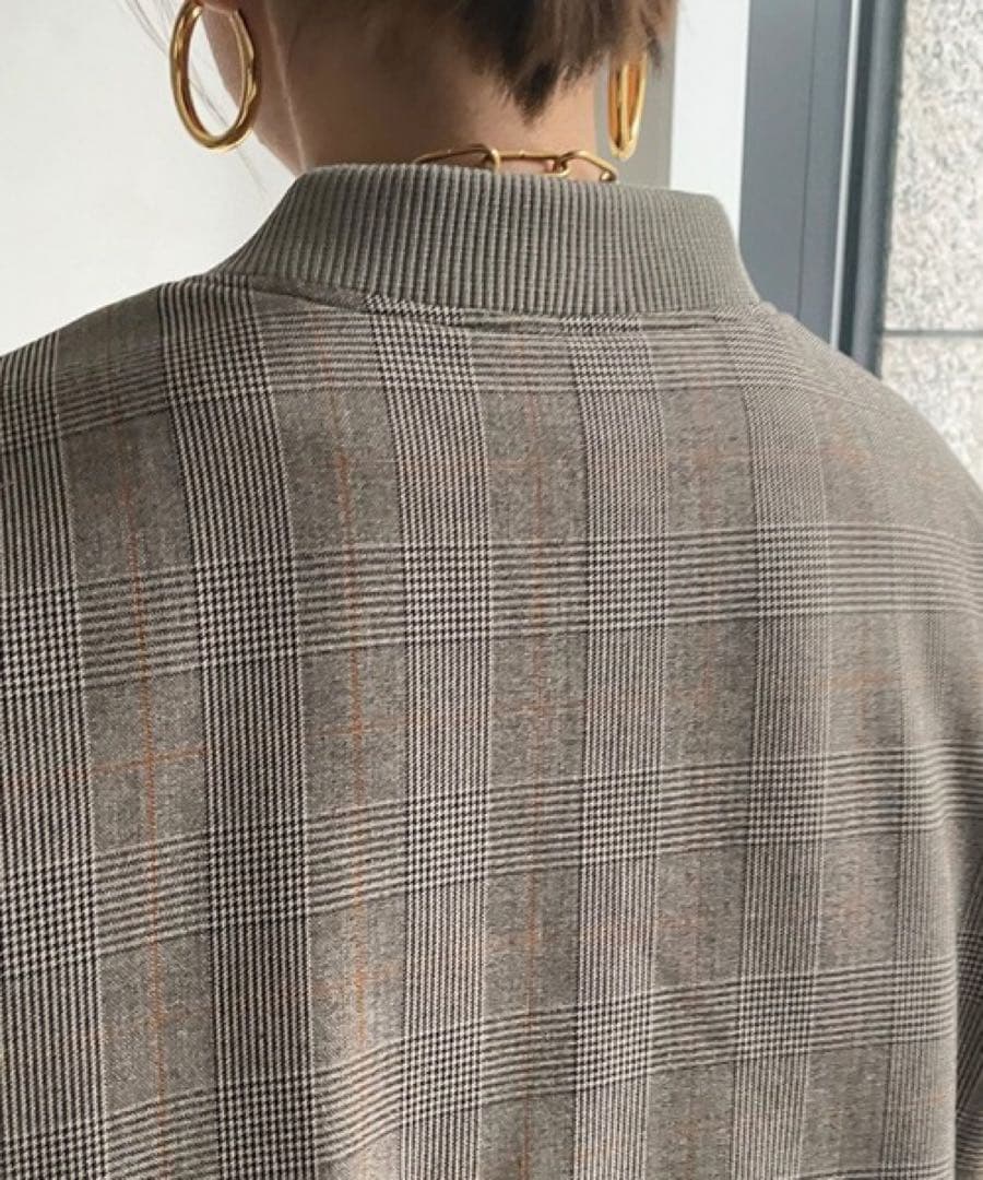 シャルロッテ⭐︎DOUDOU 異素材切替チェック柄ブルゾン 定価1.7万円