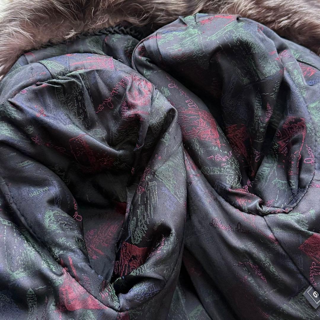 肉厚◎SAGA 希少デザイン シルバーフォックス ファーコート 毛皮 毛並み◎