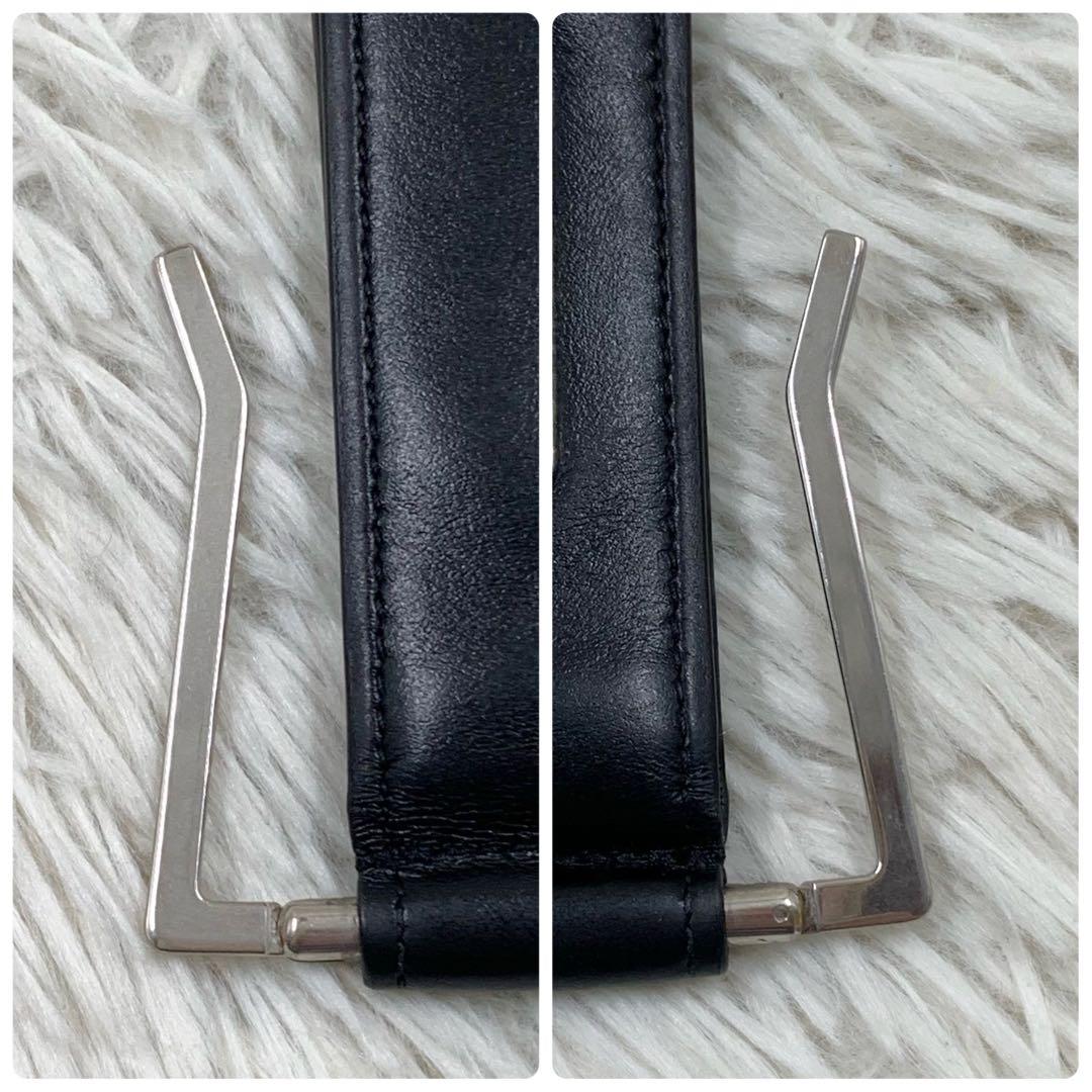 【✨極美品✨】 サンローラン マネークリップ シルバーロゴ レザー ブラック