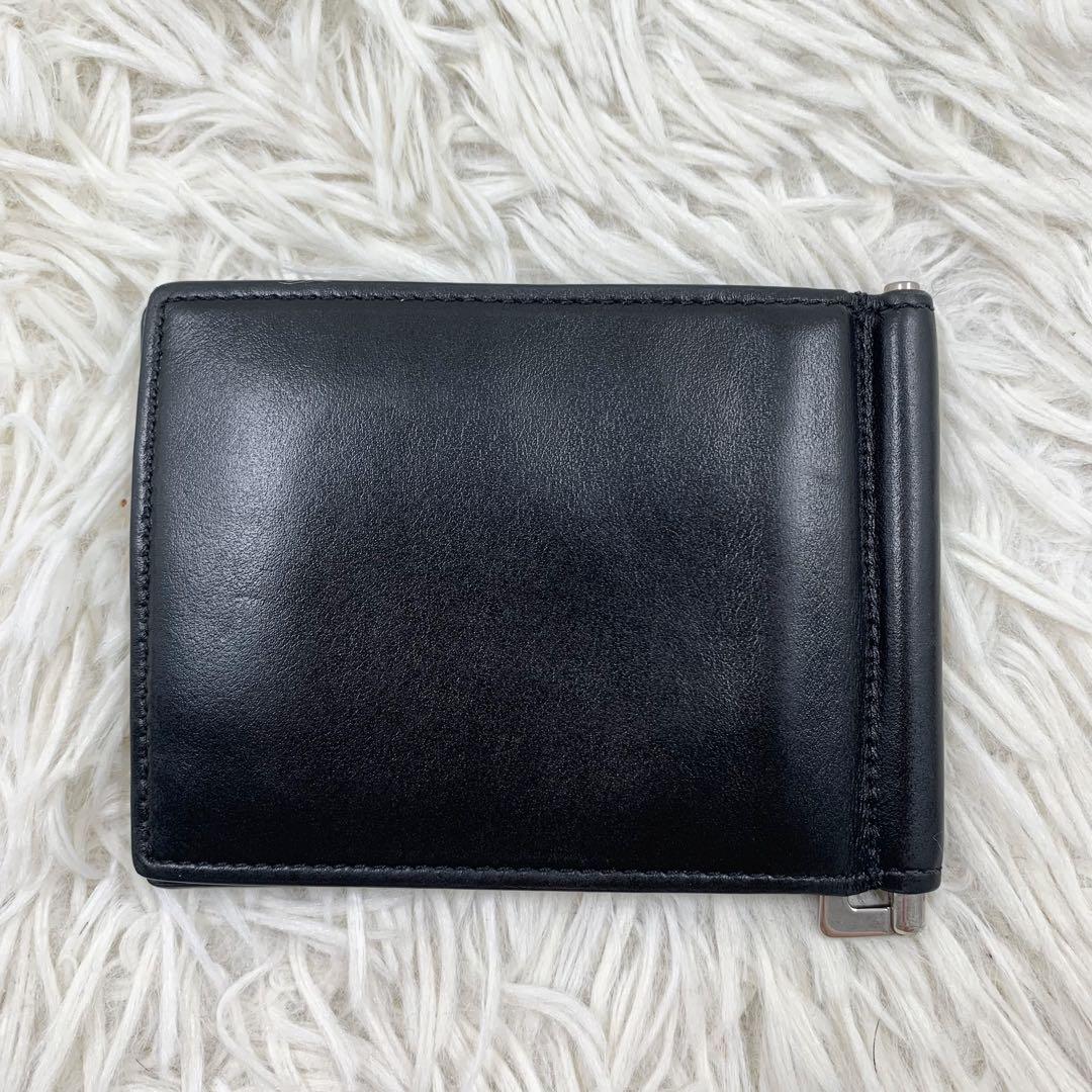 【✨極美品✨】 サンローラン マネークリップ シルバーロゴ レザー ブラック