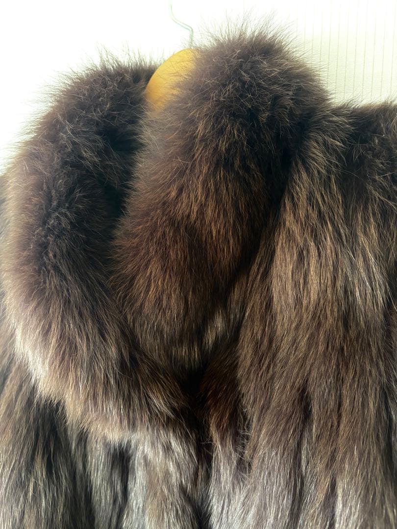 ち*ち様 SAGAFOXブラウン毛皮 ストレートカットファーコートおしゃれ