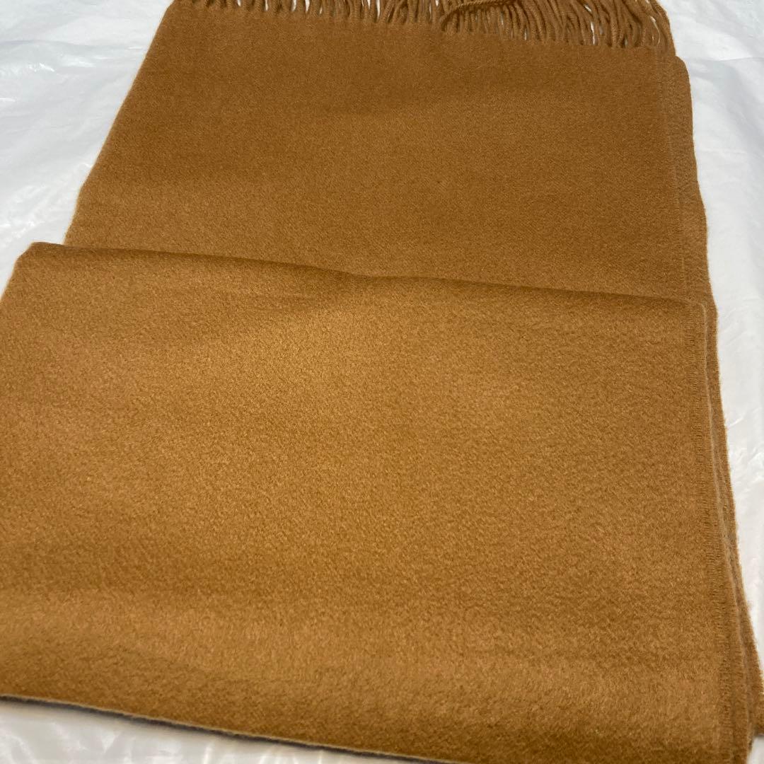 美品 ジョンストンズ カシミヤ100％ 大判ストール ダークキャメル