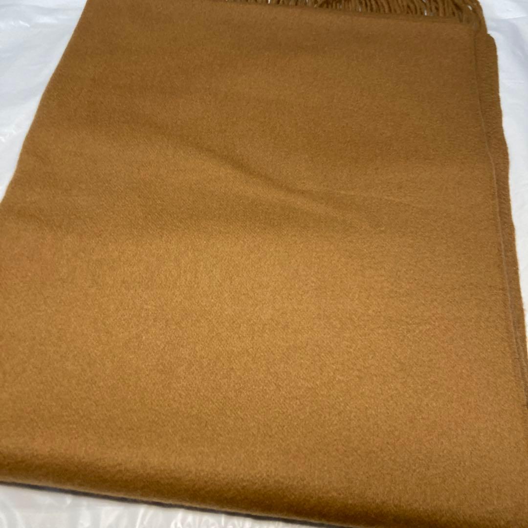 美品 ジョンストンズ カシミヤ100％ 大判ストール ダークキャメル
