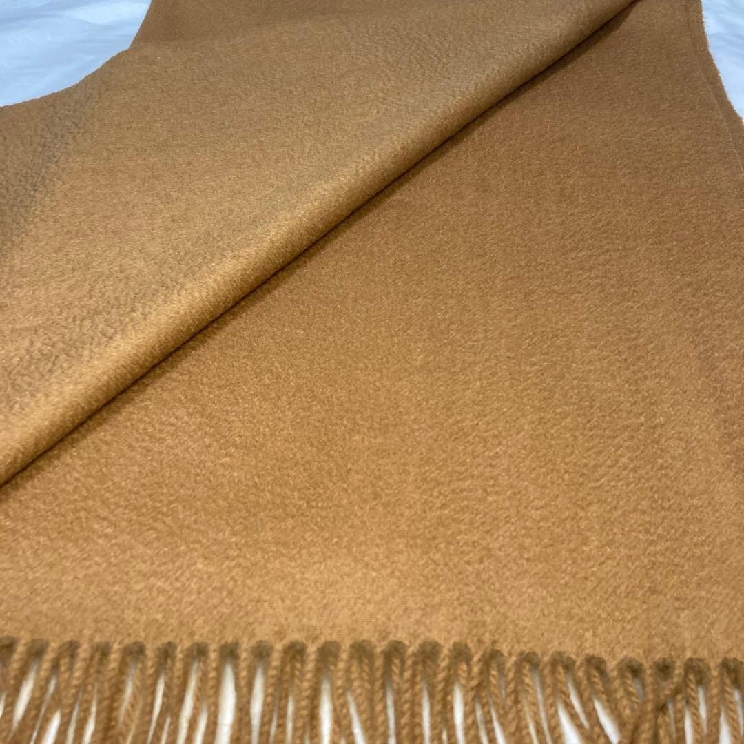 美品 ジョンストンズ カシミヤ100％ 大判ストール ダークキャメル