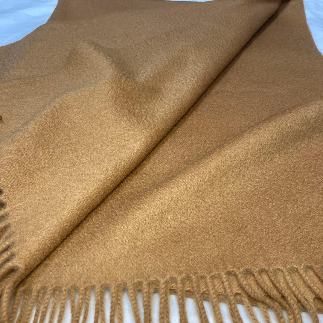 美品 ジョンストンズ カシミヤ100％ 大判ストール ダークキャメル