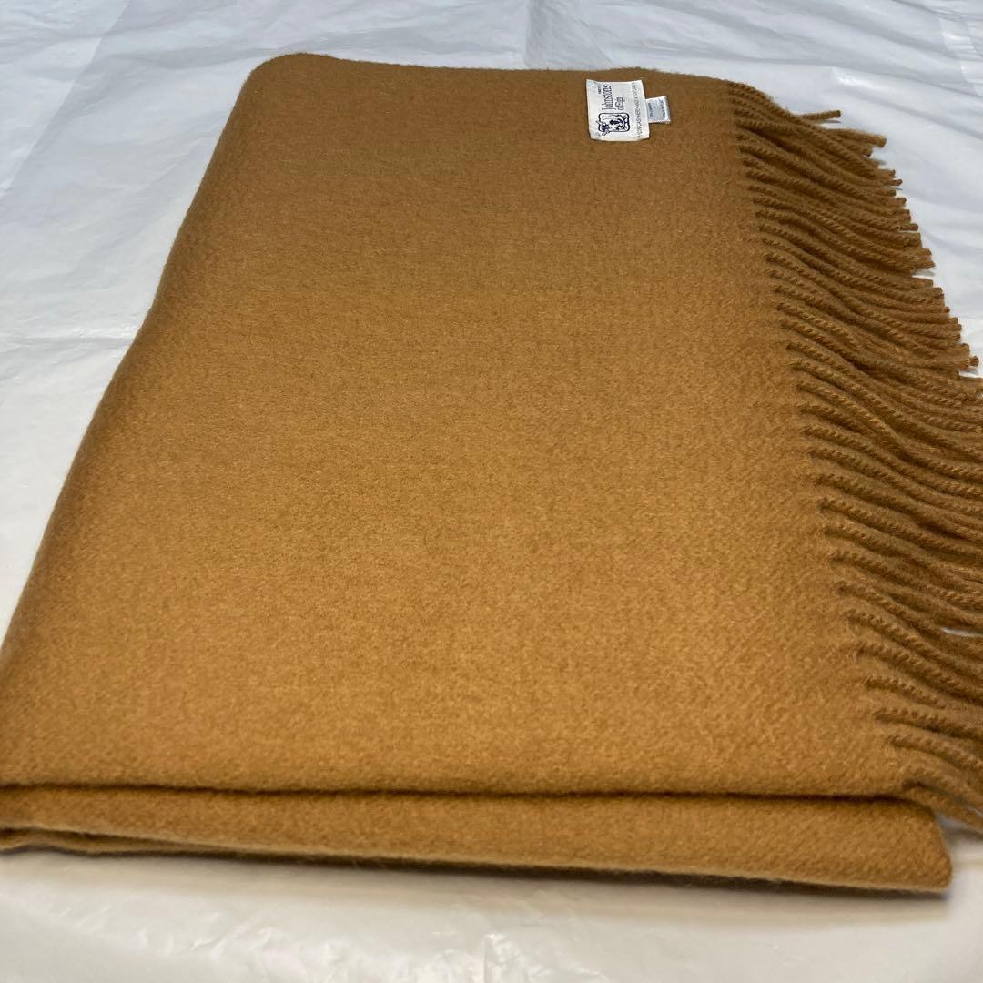 美品 ジョンストンズ カシミヤ100％ 大判ストール ダークキャメル