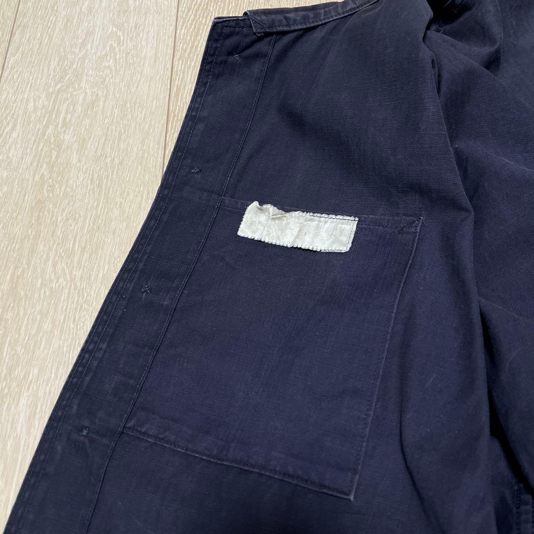 50s 60s 黒 ヘリンボーン ワークジャケット ヴィンテージ カバーオール