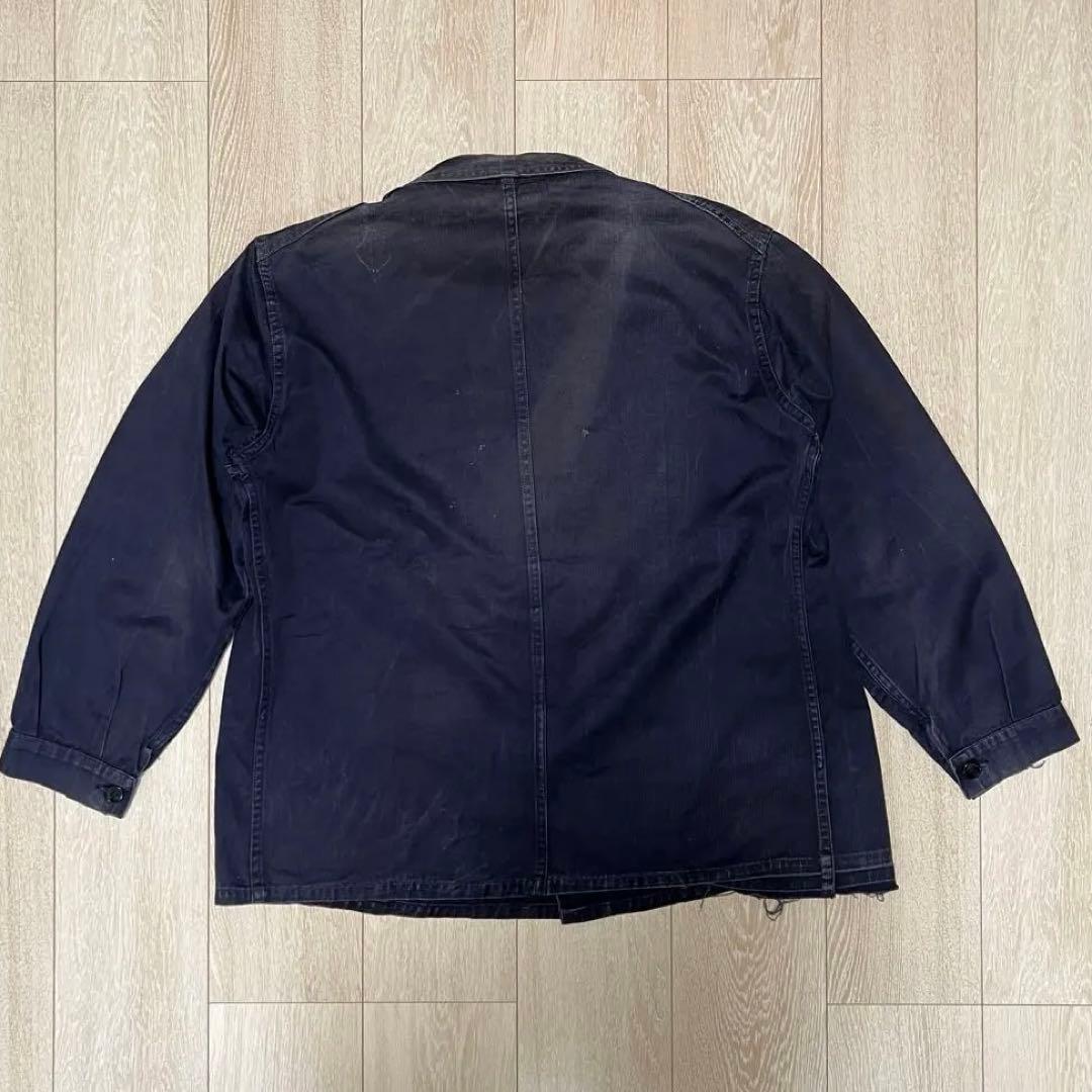 50s 60s 黒 ヘリンボーン ワークジャケット ヴィンテージ カバーオール