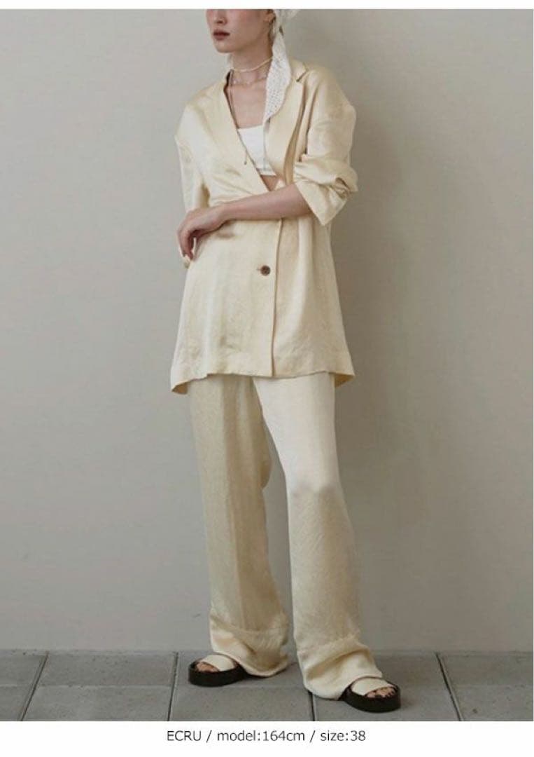 パンツ todayful Satin Easy Pants ECRU