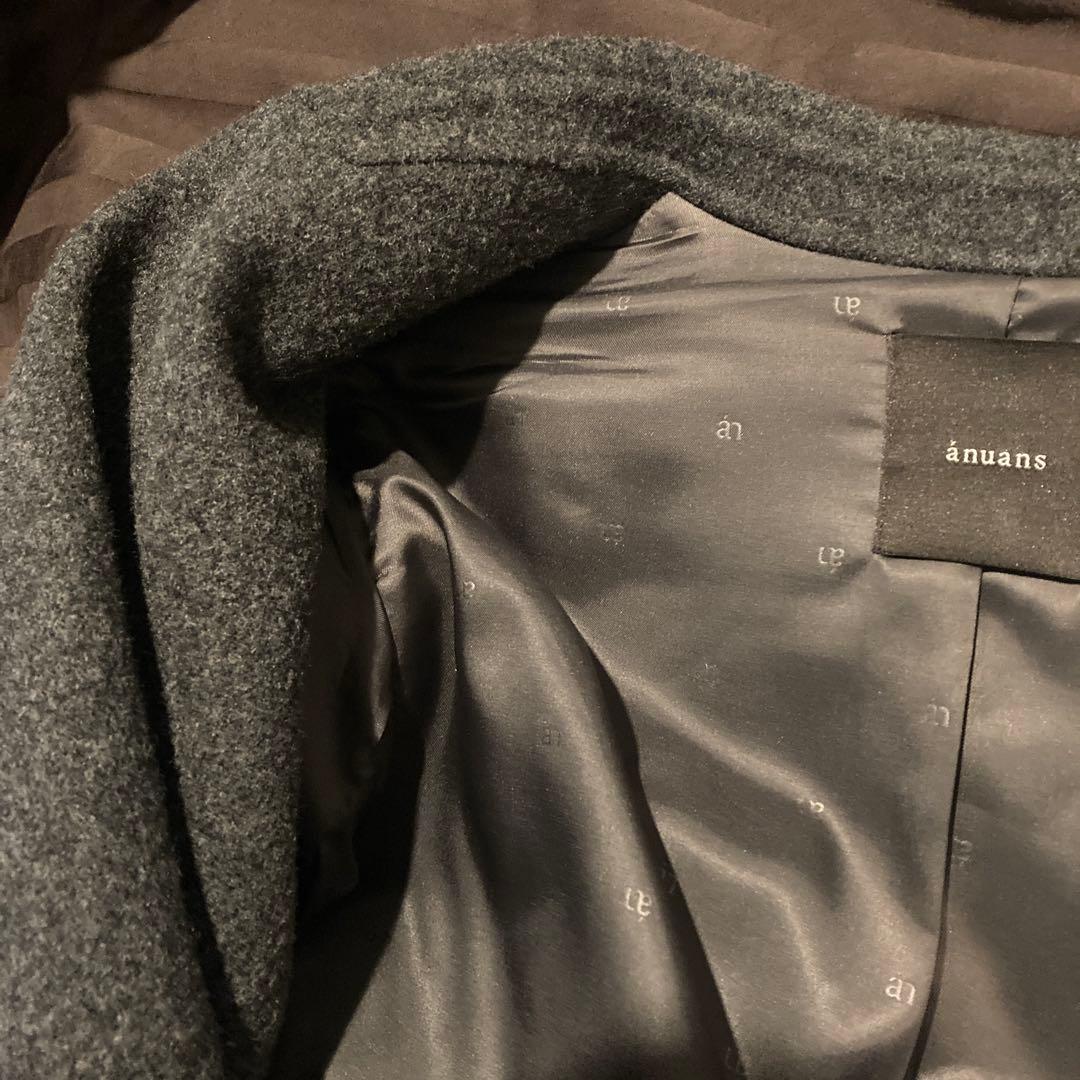 anuans リバーロングチェスターコート （CHARCOALGREY）