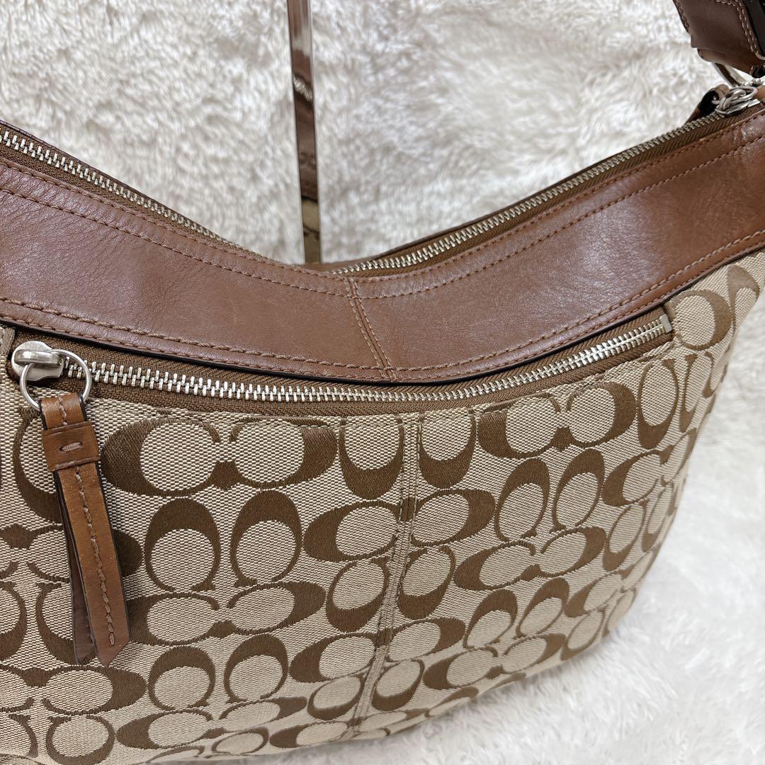 Coach コーチ シグネチャー柄 ホーボー ワンショルダーバッグ