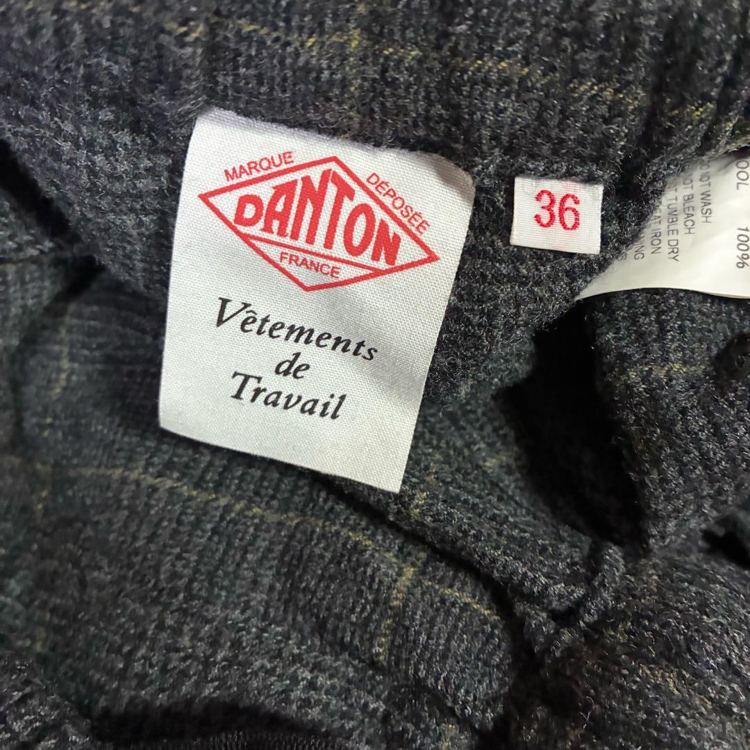 ダントン ウール イージーパンツ グレンチェック 日本製