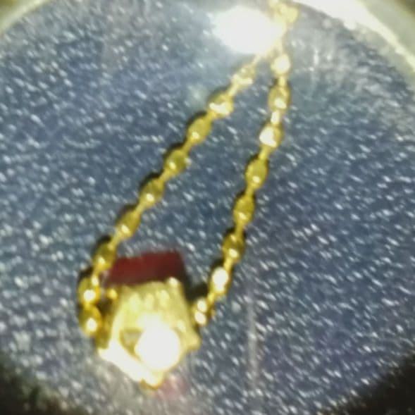 k18一粒ダイヤ0.09ctネックレス ボールチェーン