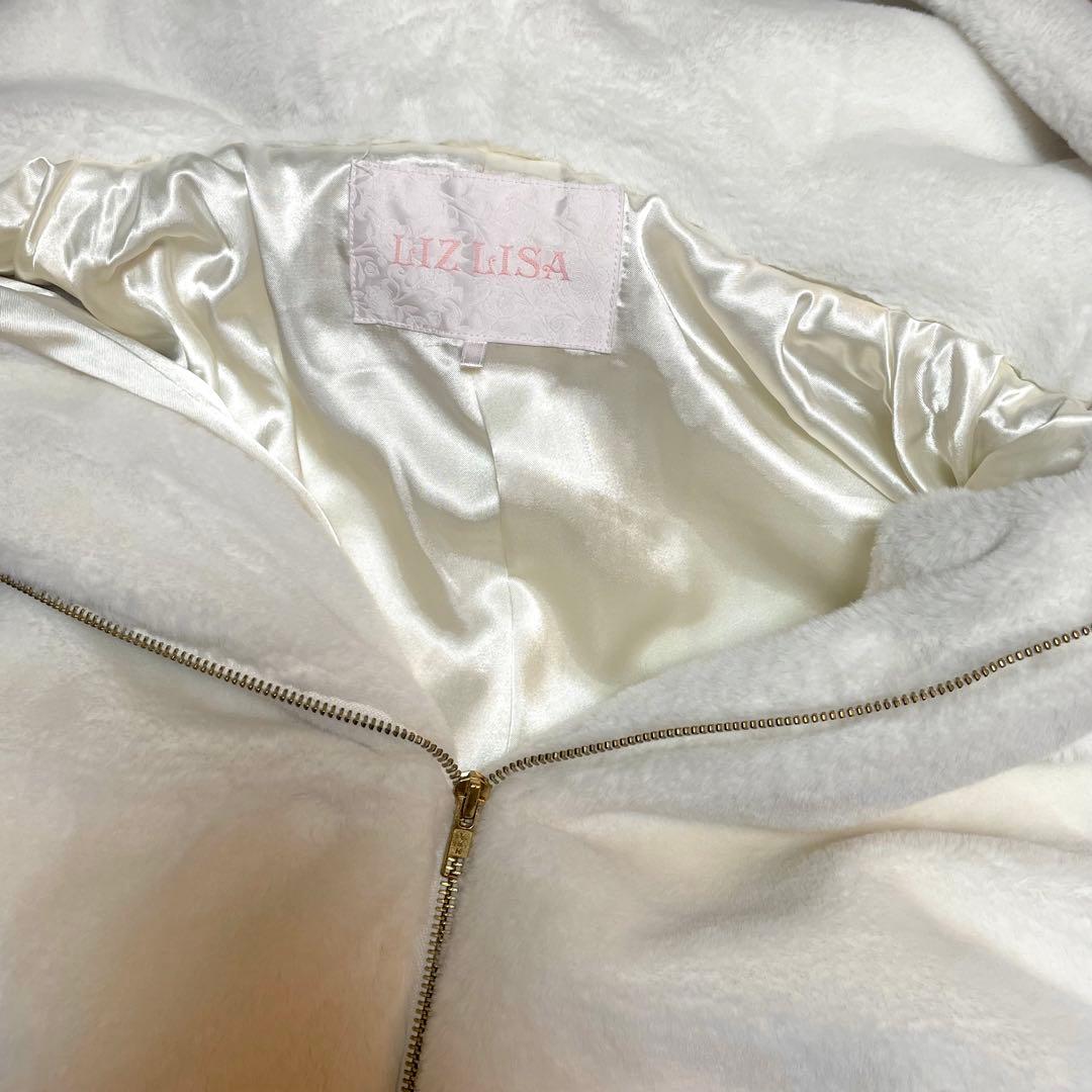 リボンうさみみファーブルゾン ホワイト 0