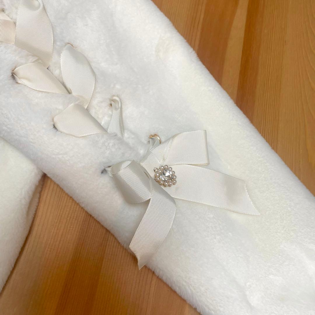 リボンうさみみファーブルゾン ホワイト 0