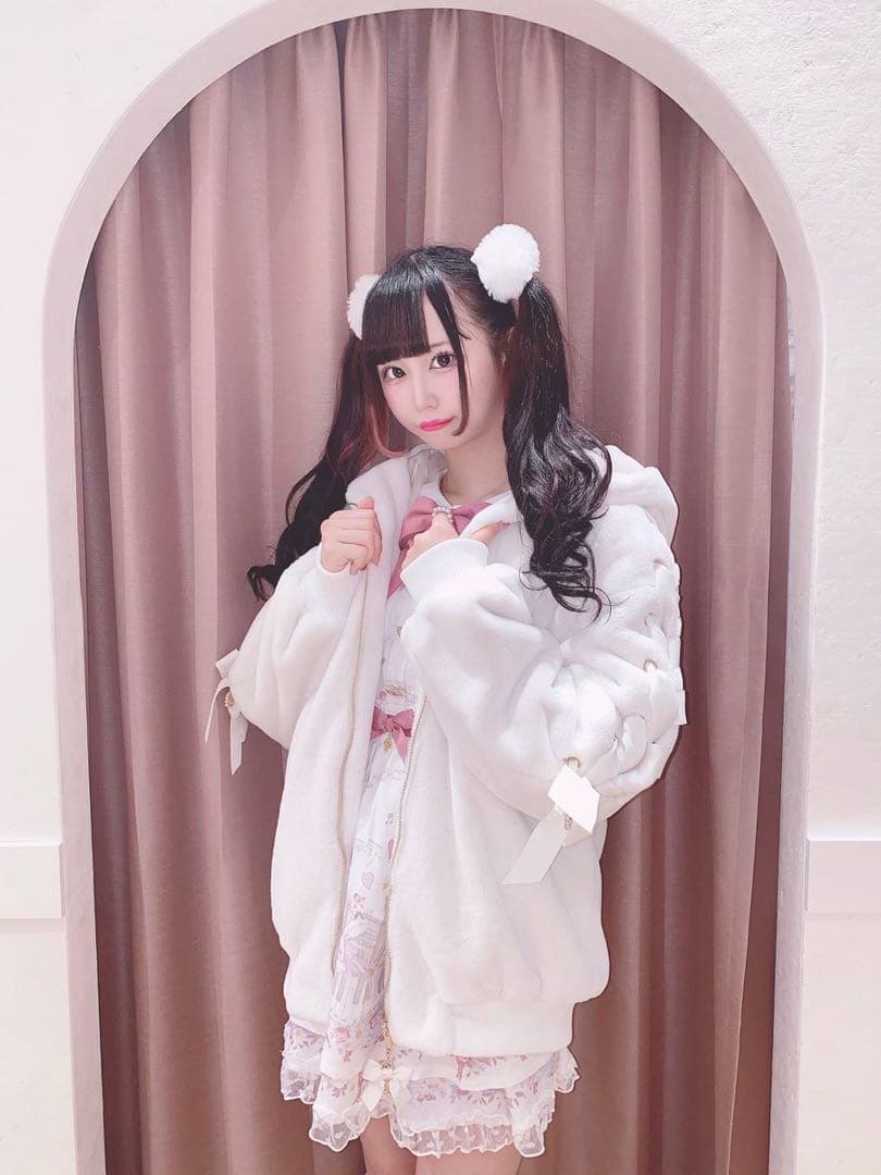 リボンうさみみファーブルゾン ホワイト 0