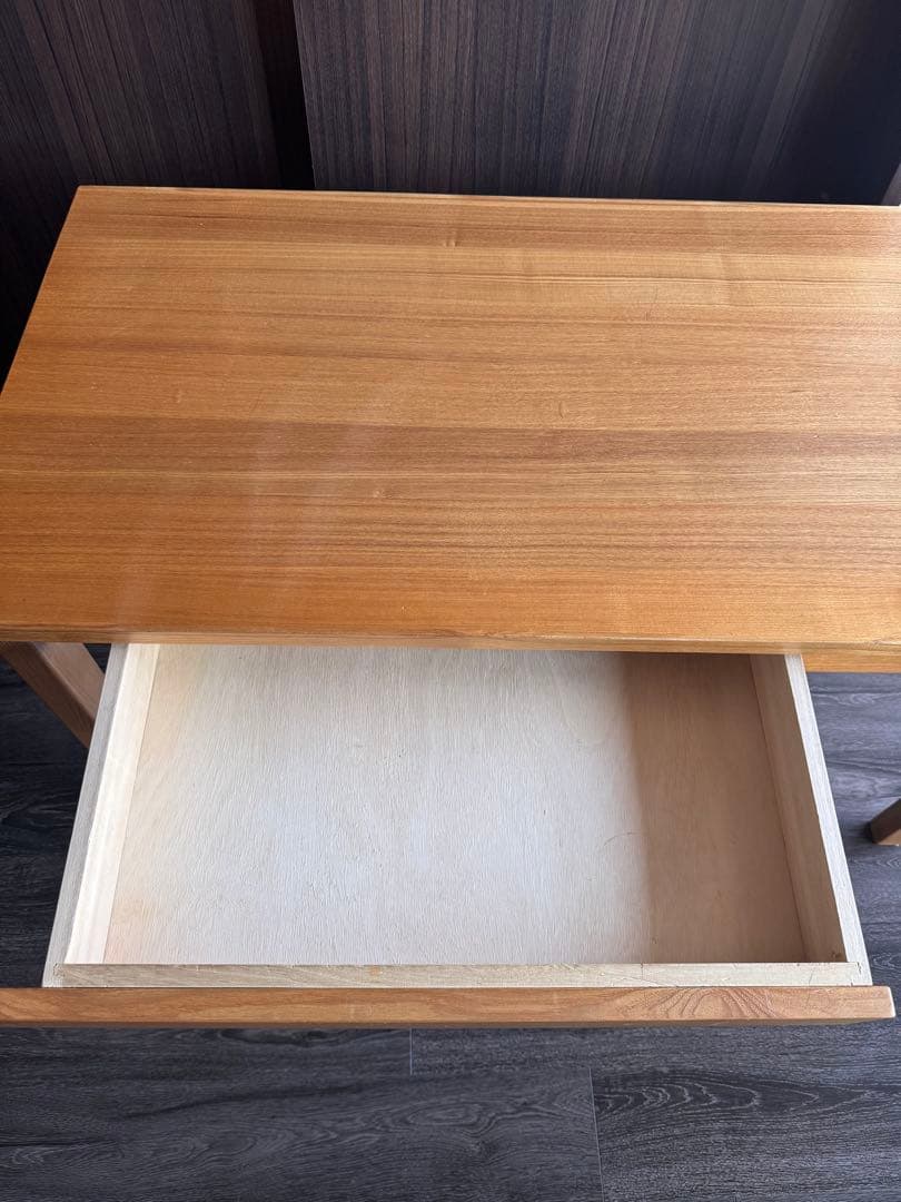 木製シンプル学習机 引き出し付き