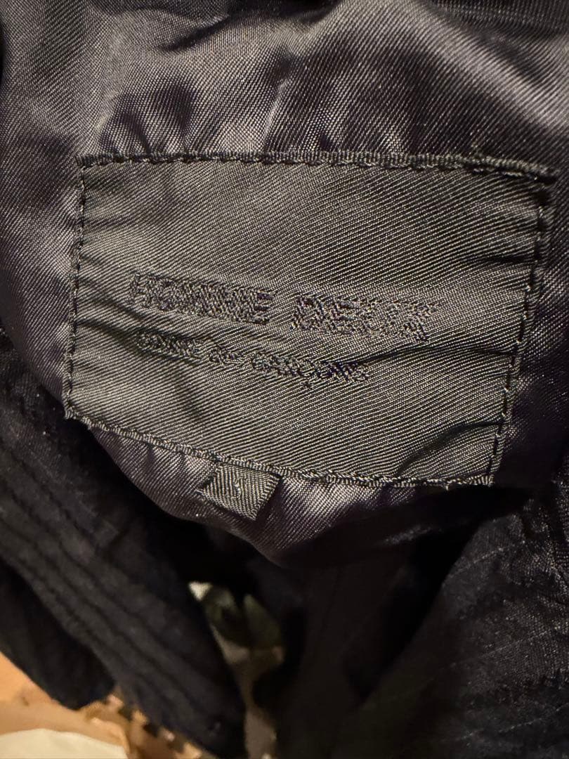 コムデギャルソン　ネイビー ストライプ テーラードジャケット　サイズS