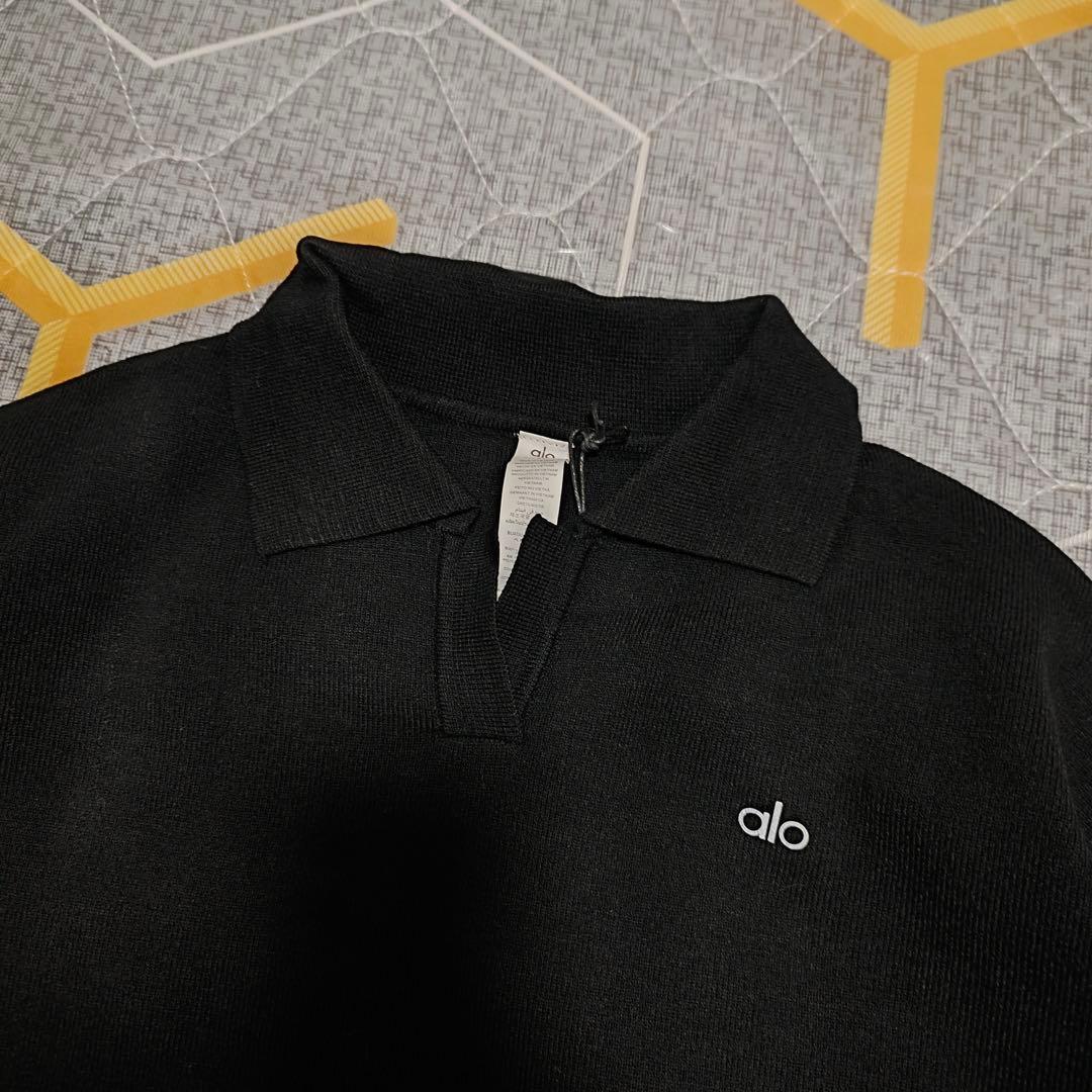 Alo Yoga グレー ポロシャツ & パンツ セットアップ Black