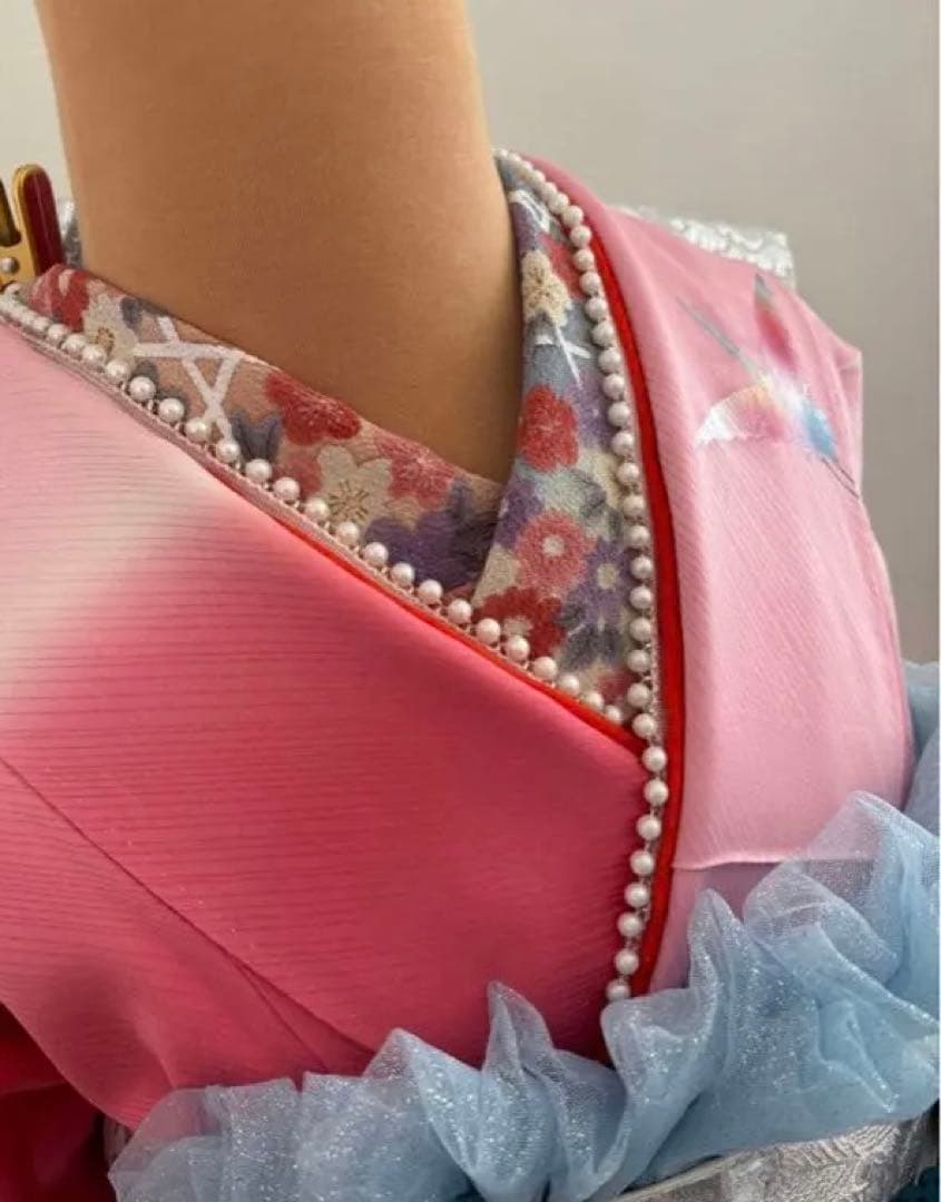 豪華振袖フルセット　ユニコーン　ピンクとシルバー 鶴　成人式に