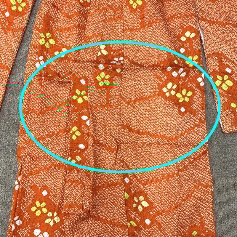 408ag62■七五三 七歳 女児 総絞り 着物&袋帯&長襦袢 小花文■美品